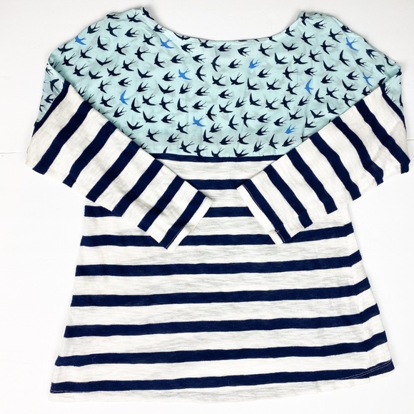 Anthropology Postage Stamp 3/4 Sleeve Shirt  M - Picture 3 of 4